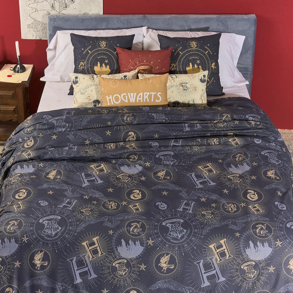 Copripiumino Hogwarts blu