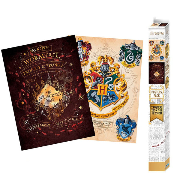 Set 2 poster Hogwarts e Mappa del Malandrino