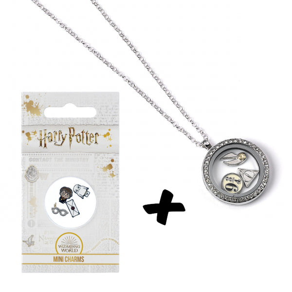Set mini charm + Collana medaglione apribile Harry Potter