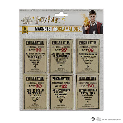 Set 6 magneti Decreti di Hogwarts - Il Negozio delle Necessità