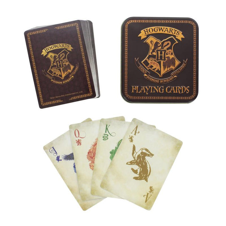 Carte da gioco di Hogwarts con scatola - Il Negozio delle Necessità