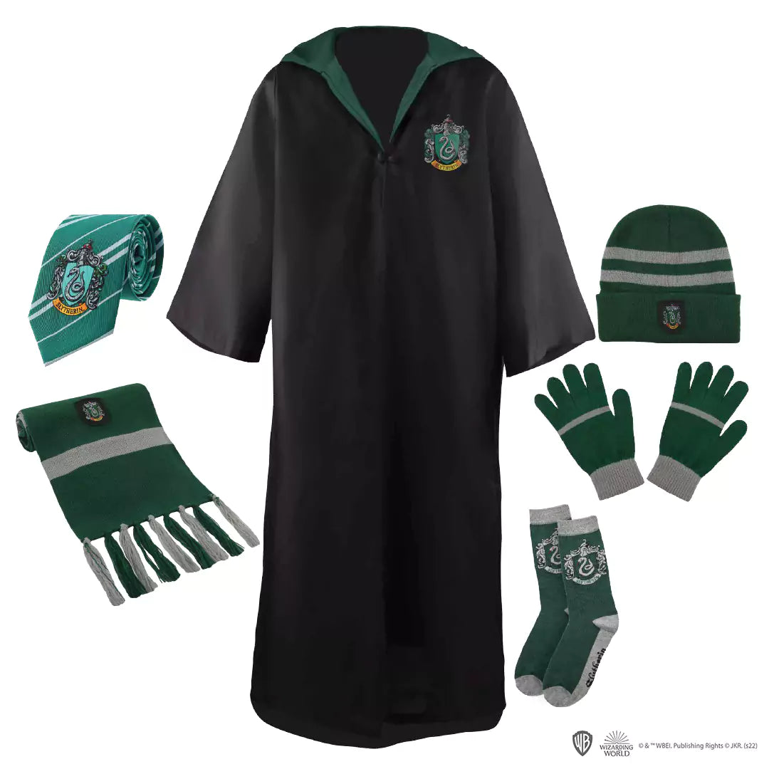 Maglia Serpeverde Per Bambina - Costume Ufficiale Harry Potter Con Stemma E Cravatta Stampati