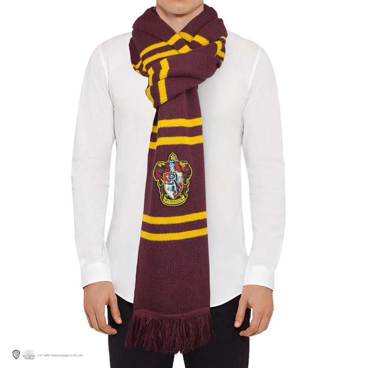 Harry Potter Sciarpa per Costume Adulto Grifondoro Bordeaux e Oro Distrineo